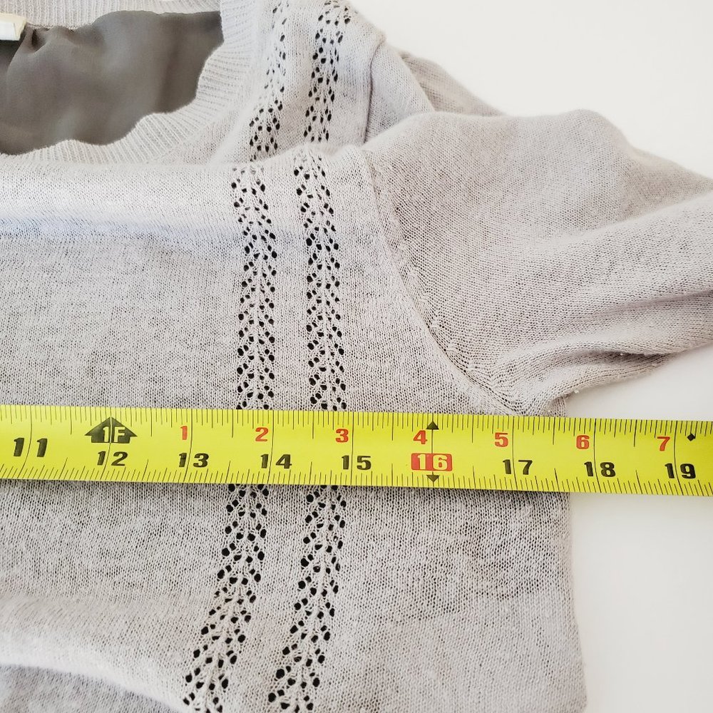 ANTHRO YELLOW BIRD Layered Ruffle Linen Sweater - Picture 7 of 9